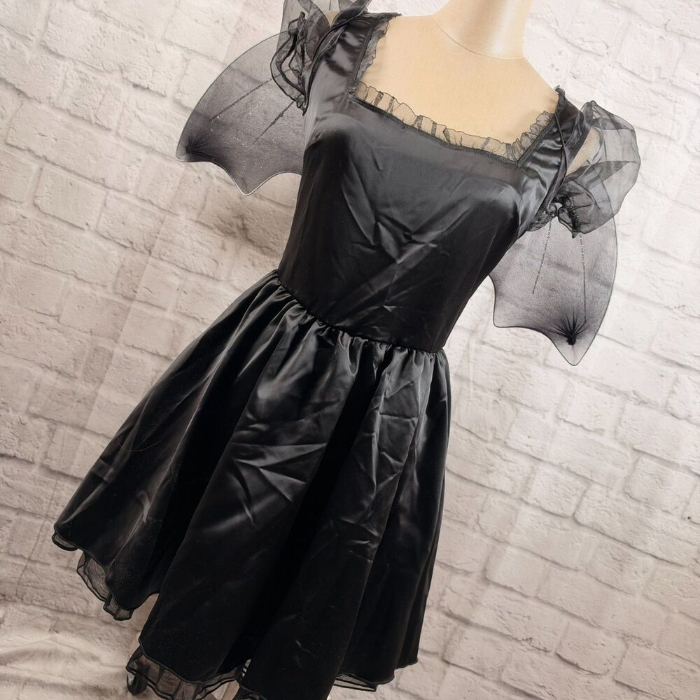 Dolls Kill Into The Night Bat Costume Dress + Wings Women's Small NWT Halloween